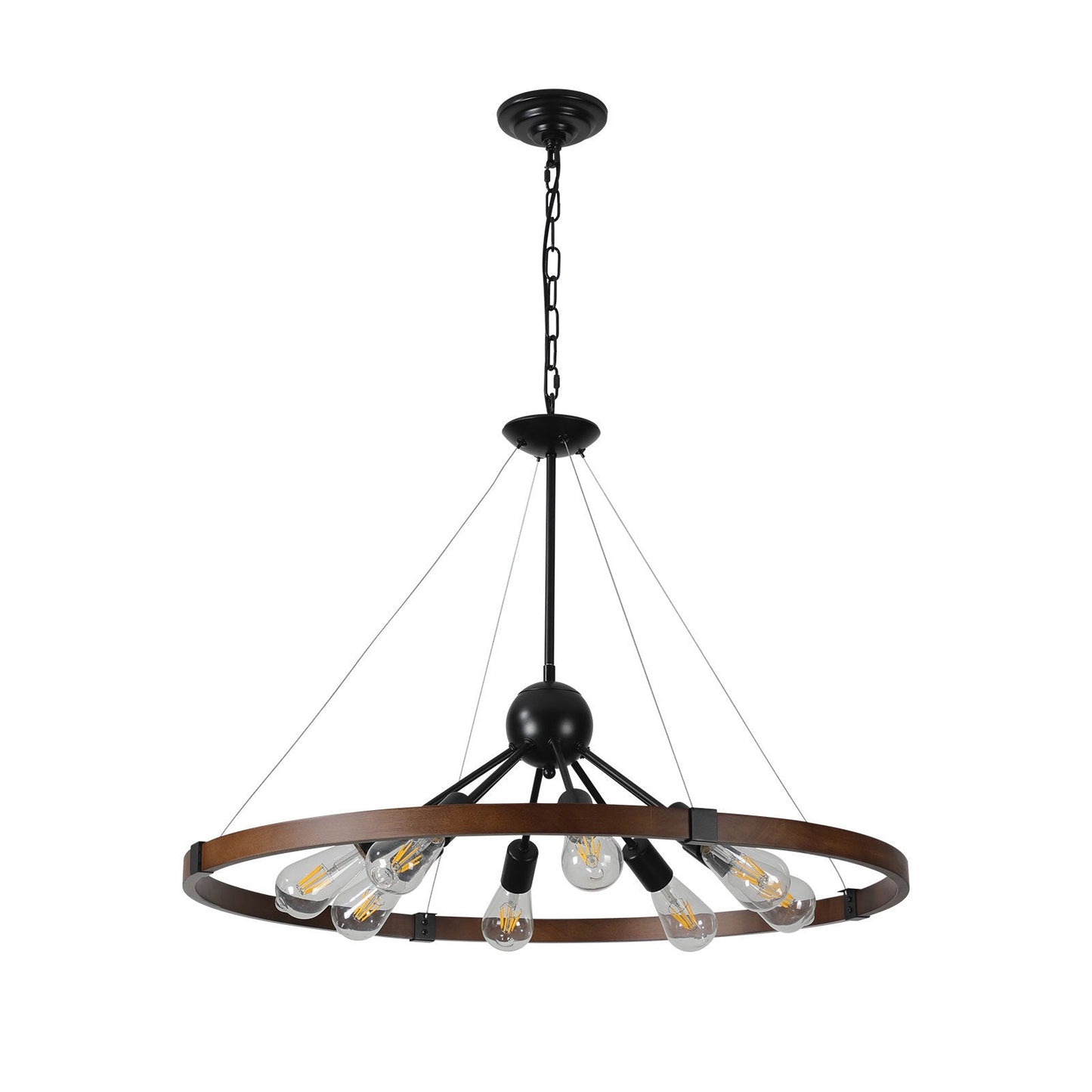 8-Light Retro Farmhouse Chandelier For Kitchen, Living room, Dining | Lighting | Kitchen + Metal