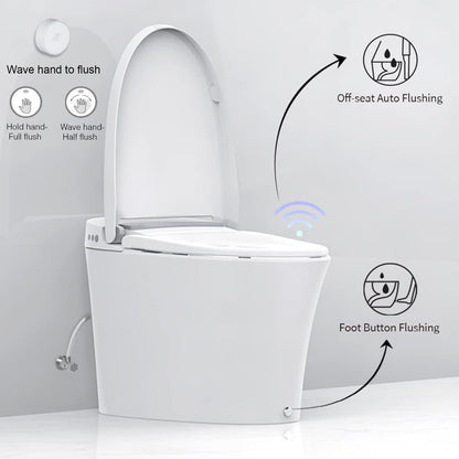 WOODBRIDGE BW5100S One Piece Modern,Slim, Tankless and High Efficiency Toilet with Battery Operated Auto Flushing