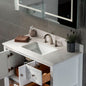 WOODBRIDGE 37" x22" Vanity Top with Single Under Mount Rectangle Bowl, Carrara White Engineered stone, Pre-drilled with 3-hole for 8-inch Widespread Faucet set up Option