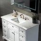 WOODBRIDGE 49"x22" Vanity Top with Single Under Mount Rectangle Bowl, Carrara White Engineered stone, Pre-drilled with 3-hole for 8-inch Widespread Faucet set up Option