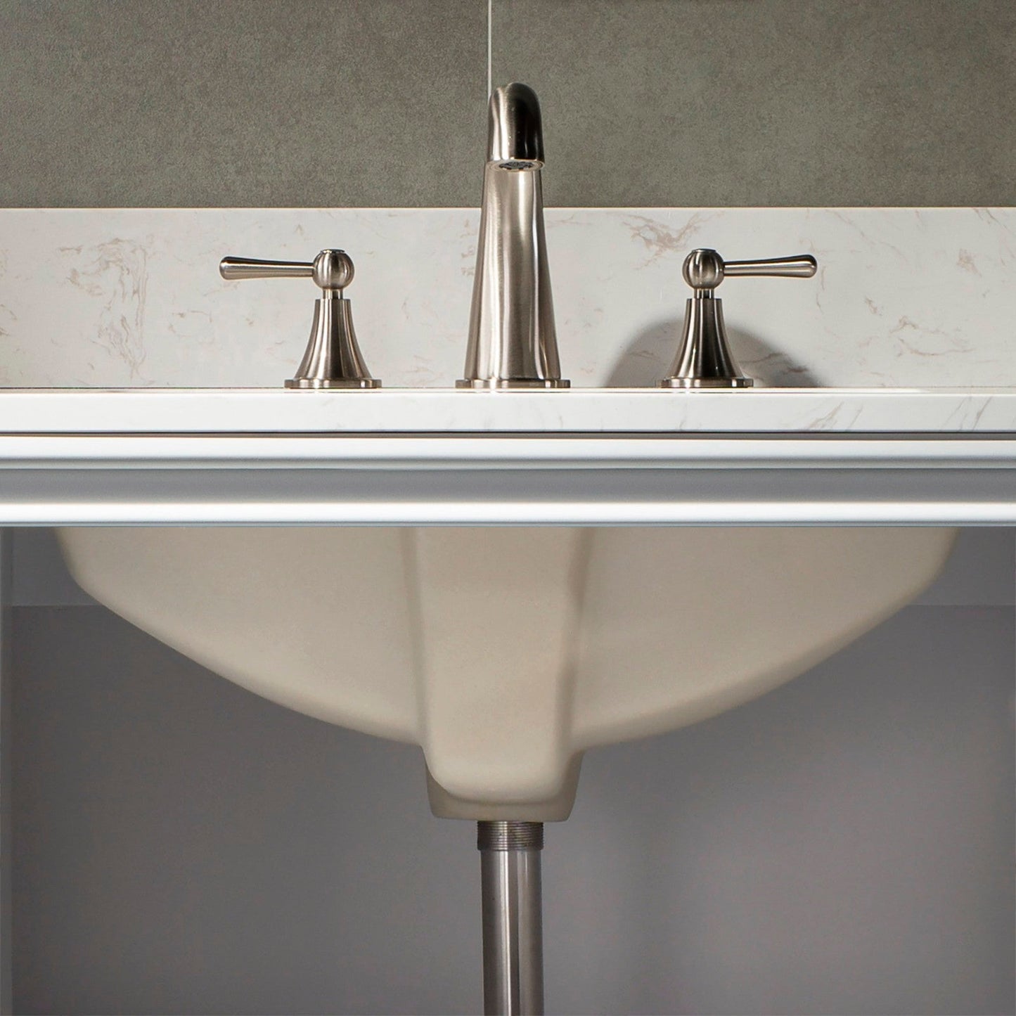 WOODBRIDGE 61" x 22" Vanity Top with Double Under Mount Rectangle Bowls, Carrara White Engineered stone, Pre-drilled with 3-hole for 8-inch Widespread Faucet set up Option