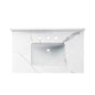 WOODBRIDGE 43" x22" Vanity Top with Single Under Mount Rectangle Bowl, Fish Belly Engineered stone, Pre-drilled with 3-hole for 8-inch Widespread Faucet set up Option