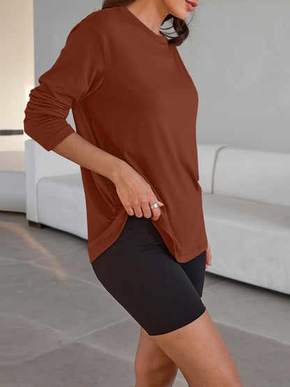 Big & Tall Clothing - Women's Oversized Long Sleeve T-Shirt Basic Crewneck Tee Fall Casual Top