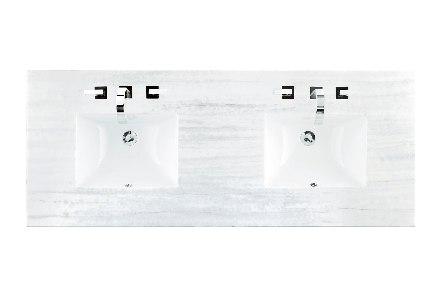 60" Double Top, 3 CM Arctic Fall Solid Surface w/ Sink