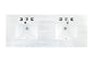 60" Double Top, 3 CM Arctic Fall Solid Surface w/ Sink