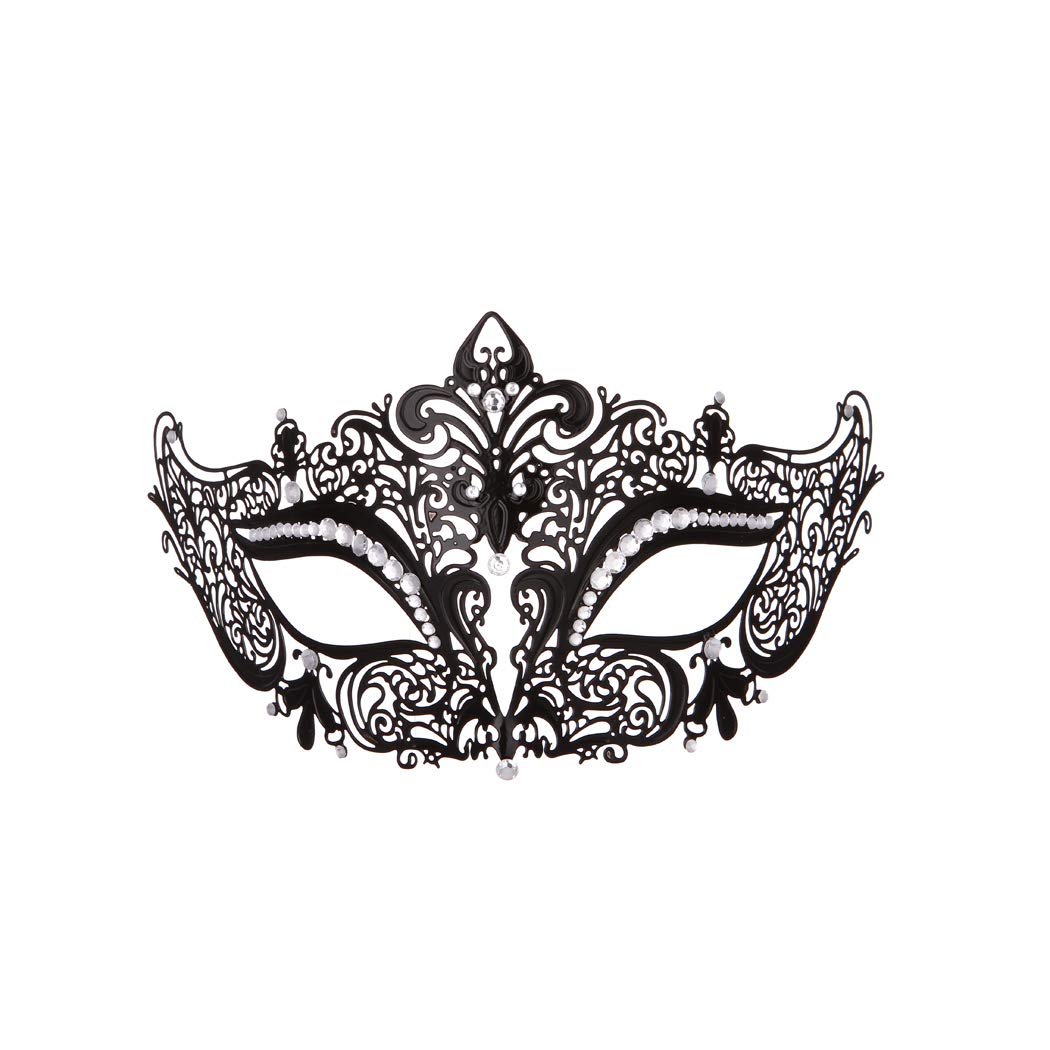 Rhinestone Metal Masquerade Mask for Women - Venetian Party Mask - Elegant Prom Ball Costume Accessory