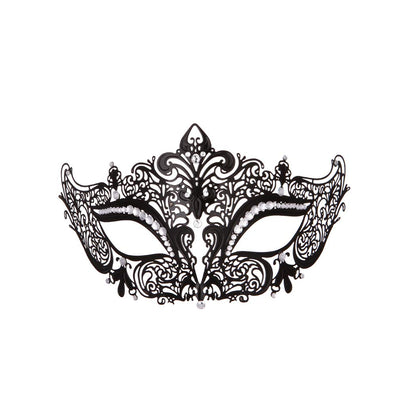 Rhinestone Metal Masquerade Mask for Women - Venetian Party Mask - Elegant Prom Ball Costume Accessory