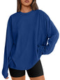 Big & Tall Clothing - Women's Oversized Long Sleeve T-Shirt Basic Crewneck Tee Fall Casual Top