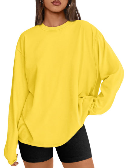 Big & Tall Clothing - Women's Oversized Long Sleeve T-Shirt Basic Crewneck Tee Fall Casual Top