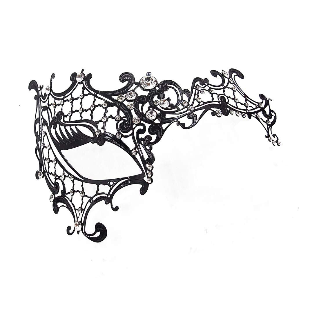 Rhinestone Metal Masquerade Mask for Women - Venetian Party Mask - Elegant Prom Ball Costume Accessory