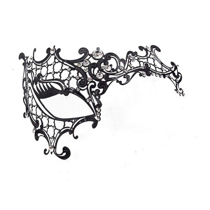 Rhinestone Metal Masquerade Mask for Women - Venetian Party Mask - Elegant Prom Ball Costume Accessory