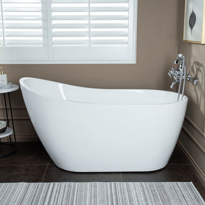WOODBRIDGE F0030BN Wall Mount Adjustable Centers Bathtub Faucet with 3 Metal Cross Handles and Telephone Style Hand Shower and Porcelain Handle