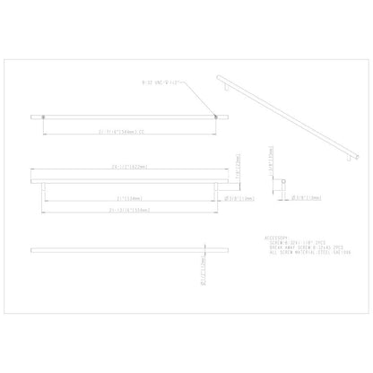 96 mm Center-to-Center Hollow Matte Black Stainless Steel Naples Cabinet Bar Pull