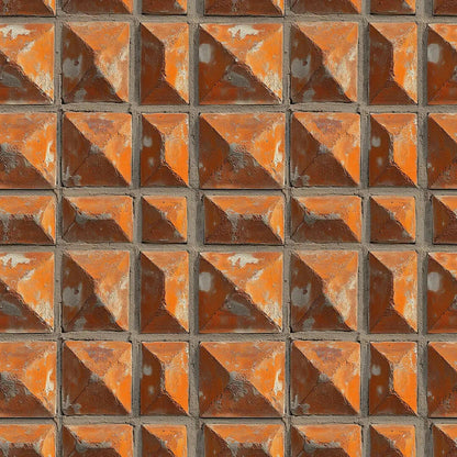 Sun-baked Terracotta Pyramid Wall