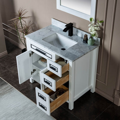 WOODBRIDGE Milan 37" Floor Mounted Single Basin Vanity Set with Solid Wood Cabinet
