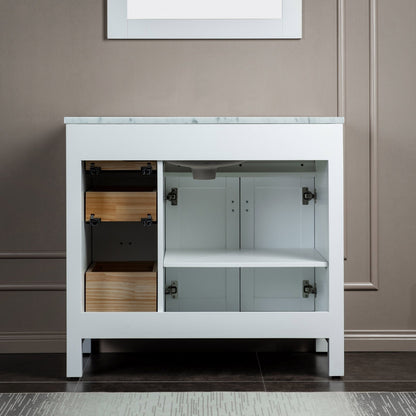 WOODBRIDGE Milan 37" Floor Mounted Single Basin Vanity Set with Solid Wood Cabinet