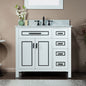 WOODBRIDGE Milan 37" Floor Mounted Single Basin Vanity Set with Solid Wood Cabinet