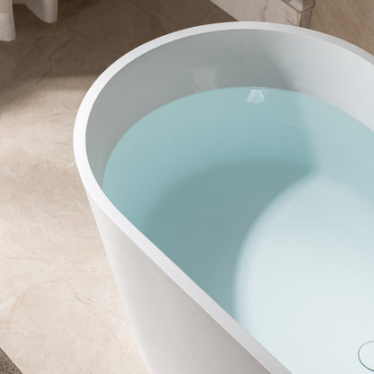 WOODBRIDGE 59 in. x 29 in. Luxury Contemporary Solid Surface Freestanding Bathtub