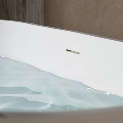 WOODBRIDGE 59 in. x 29 in. Luxury Contemporary Solid Surface Freestanding Bathtub