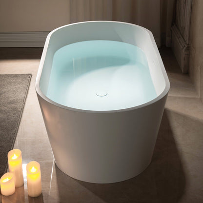 WOODBRIDGE 67 in. x 31.375 in. Luxury Contemporary Solid Surface Freestanding Bathtub