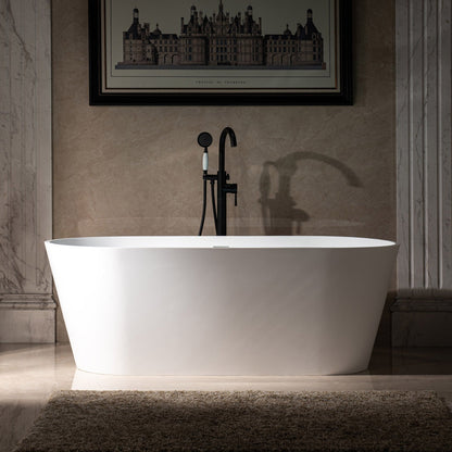 WOODBRIDGE 67 in. x 31.375 in. Luxury Contemporary Solid Surface Freestanding Bathtub