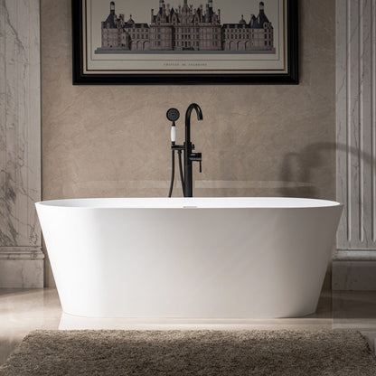 WOODBRIDGE 67 in. x 31.375 in. Luxury Contemporary Solid Surface Freestanding Bathtub