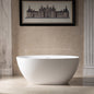 WOODBRIDGE 55 in. x 29.5 in. Luxury Contemporary Solid Surface Freestanding Bathtub