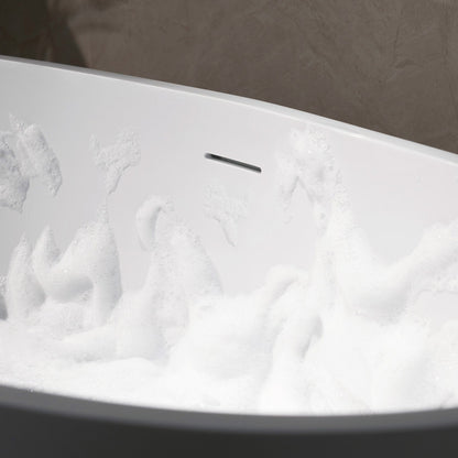 WOODBRIDGE 55 in. x 29.5 in. Luxury Contemporary Solid Surface Freestanding Bathtub