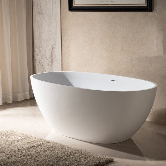 WOODBRIDGE 67 in. x 30.75 in. Luxury Contemporary Solid Surface Freestanding Bathtub