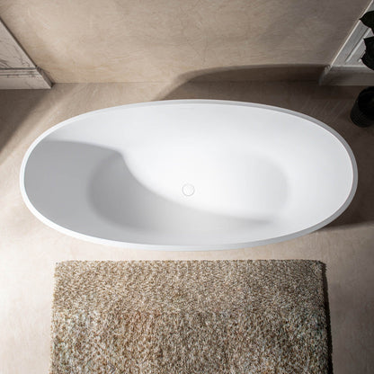 WOODBRIDGE 67 in. x 30.75 in. Luxury Contemporary Solid Surface Freestanding Bathtub