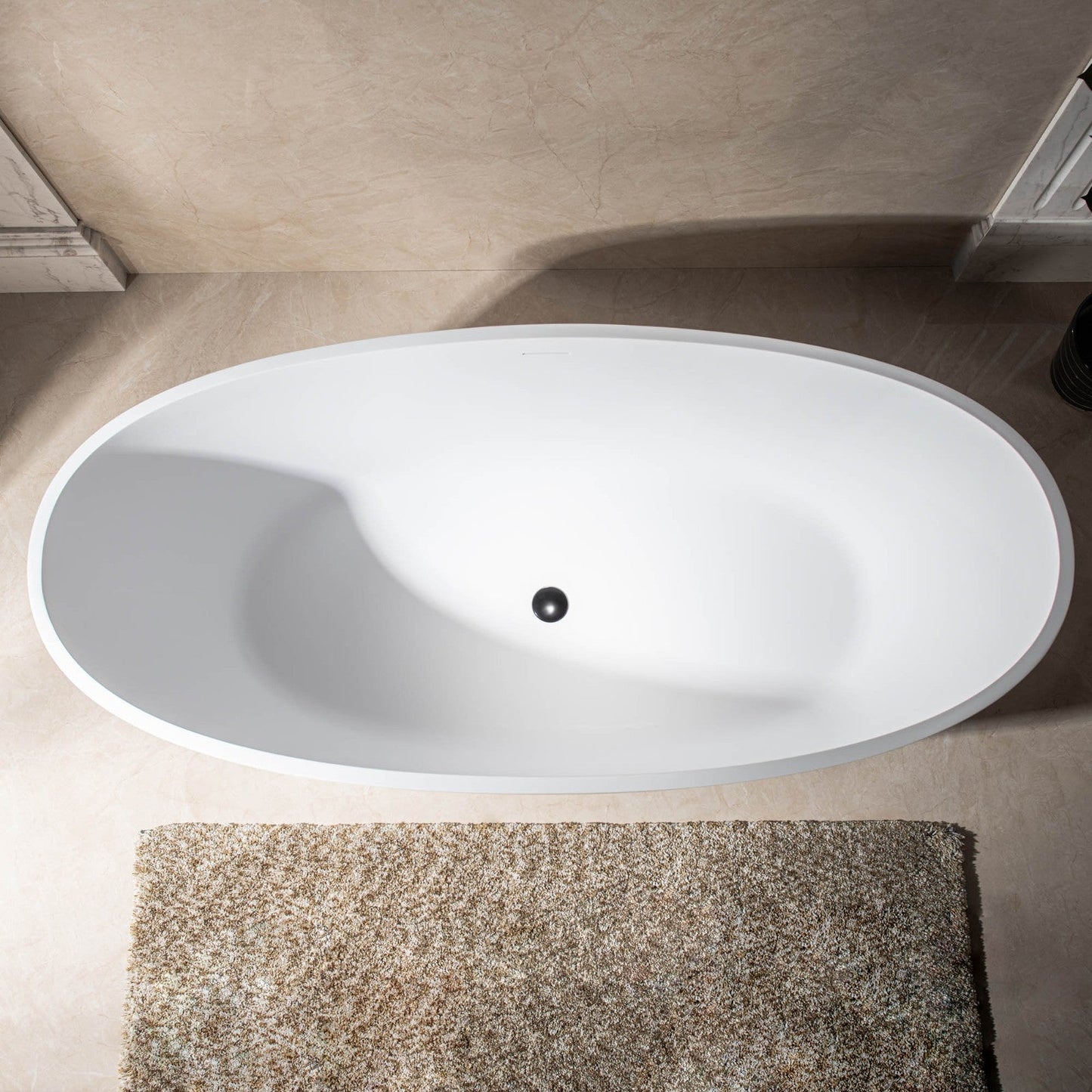 WOODBRIDGE 67 in. x 30.75 in. Luxury Contemporary Solid Surface Freestanding Bathtub