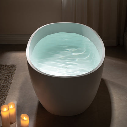 WOODBRIDGE 67 in. x 30.75 in. Luxury Contemporary Solid Surface Freestanding Bathtub
