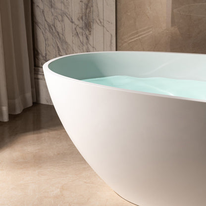 WOODBRIDGE 67 in. x 30.75 in. Luxury Contemporary Solid Surface Freestanding Bathtub