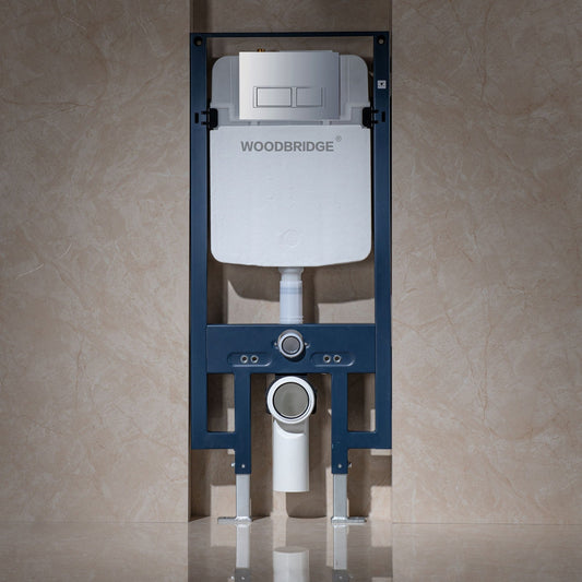 WOODBRIDGE In-Wall 0.8 GPF/1.60 GPF Dual Flus Toilet Tank Carrier System for 2 x 4 stud installation, WHTA001