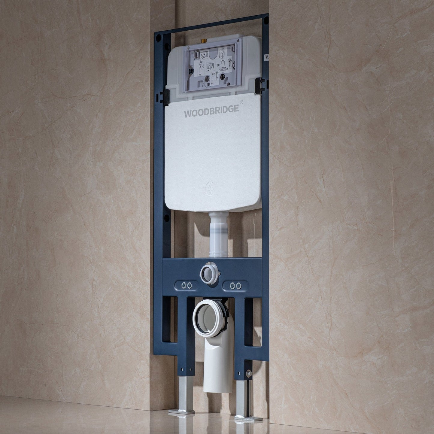 WOODBRIDGE In-Wall 0.8 GPF/1.60 GPF Dual Flus Toilet Tank Carrier System for 2 x 4 stud installation, WHTA001
