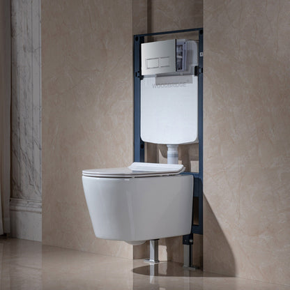 WOODBRIDGE In-Wall 0.8 GPF/1.60 GPF Dual Flus Toilet Tank Carrier System for 2 x 4 stud installation, WHTA001