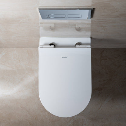 WOODBRIDGE Wall Hung 1.60 GPF/0.8 GPF Dual Flush Elongated Toilet with In-Wall Tank and Carrier System