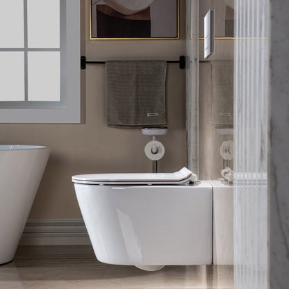 WOODBRIDGE Wall Hung 1.60 GPF/0.8 GPF Dual Flush Elongated Toilet with In-Wall Tank and Carrier System