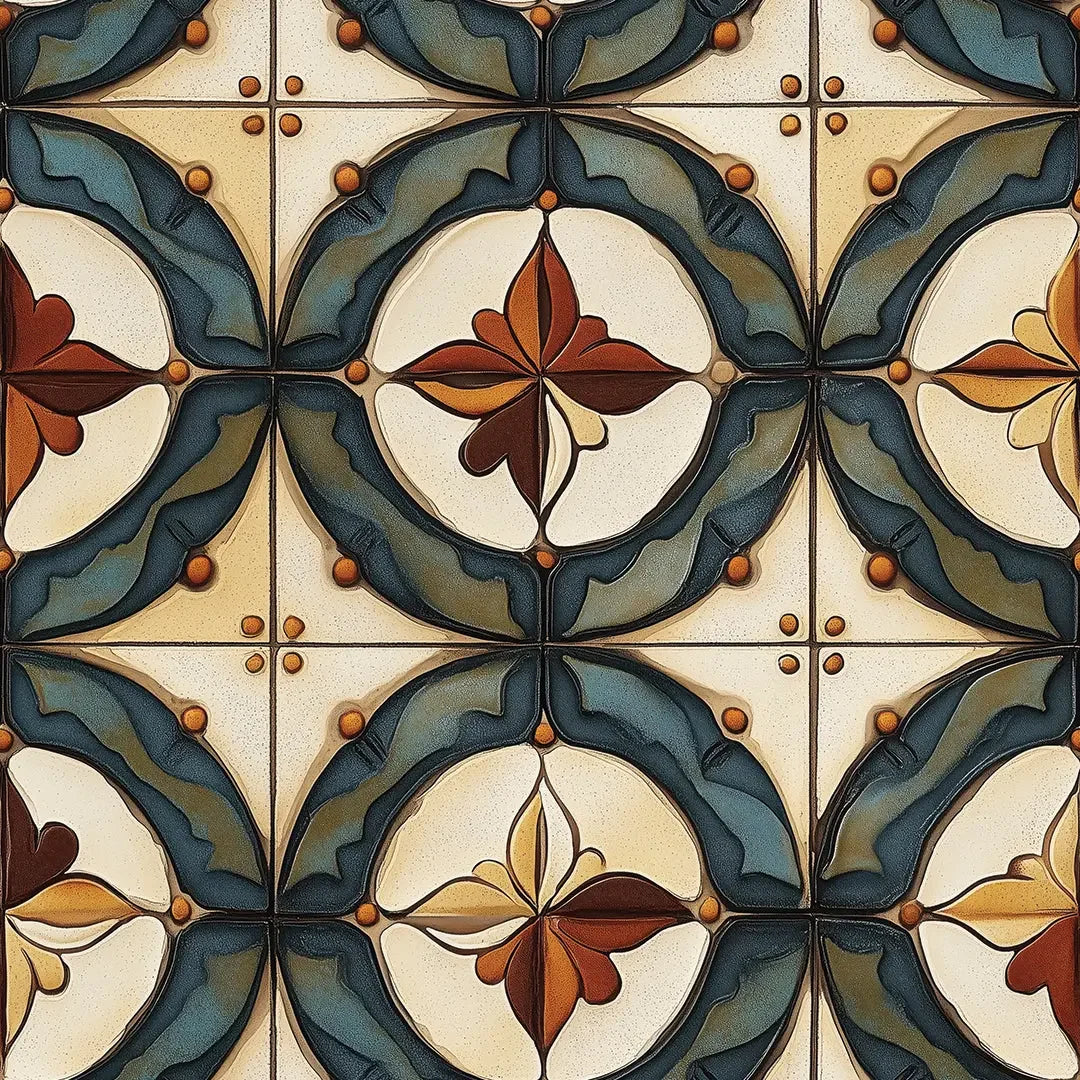 Siena Glazed Floral Medallion