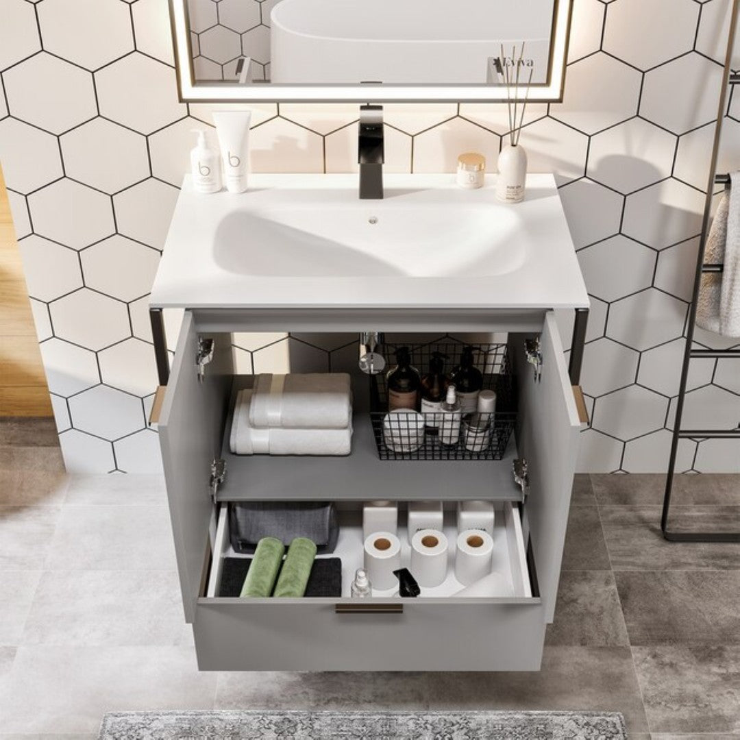 Eviva Moma Bath Vanity with Solid Surface Top and Integrated Sink (24"-32")