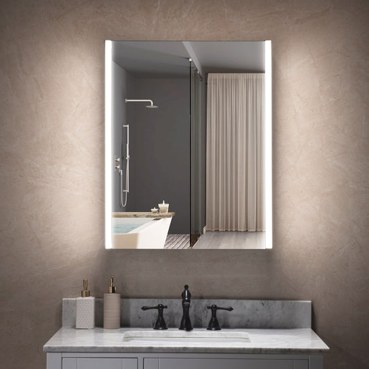 Best Seller WOODBRIDGE Contemporary 24”W X 30"H Surface Mount Frameless One Door Medicine Cabinet with Mirror Defogger and Soft Close Hinges