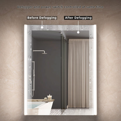 Best Seller WOODBRIDGE Contemporary 24”W X 30"H Surface Mount Frameless One Door Medicine Cabinet with Mirror Defogger and Soft Close Hinges