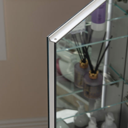Best Seller WOODBRIDGE Contemporary 24”W X 30"H Surface Mount Frameless One Door Medicine Cabinet with Mirror Defogger and Soft Close Hinges