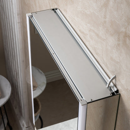 Best Seller WOODBRIDGE Contemporary 24”W X 30"H Surface Mount Frameless One Door Medicine Cabinet with Mirror Defogger and Soft Close Hinges