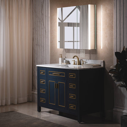 WOODBRIDGE Contemporary 36”W X 30"H Surface Mount Frameless 2 Doors Medicine Cabinet with Mirror Defogger and soft close hinges