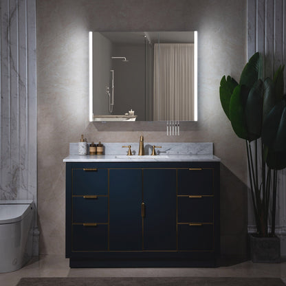 WOODBRIDGE Contemporary 36”W X 30"H Surface Mount Frameless 2 Doors Medicine Cabinet with Mirror Defogger and soft close hinges