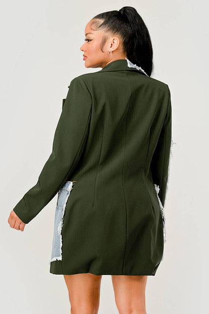 Athina Denim Mix Casual Blazer