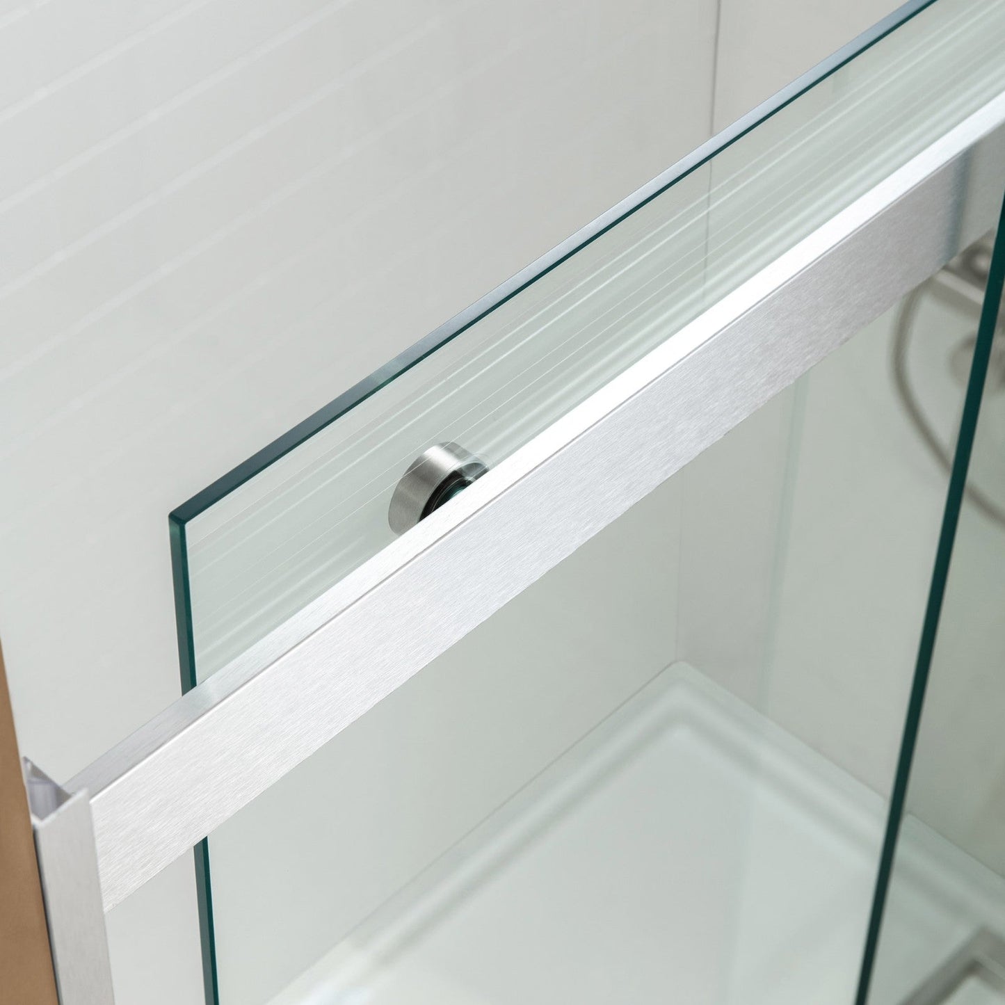 WOODBRIDGE Frameless Bathtub Shower Doors 56-60" Width x 62"Height with 5/16"(8mm) Clear Tempered Glass, 2 Ways Opening & Double Sliding