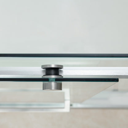 WOODBRIDGE Frameless Bathtub Shower Doors 56-60" Width x 62"Height with 5/16"(8mm) Clear Tempered Glass, 2 Ways Opening & Double Sliding