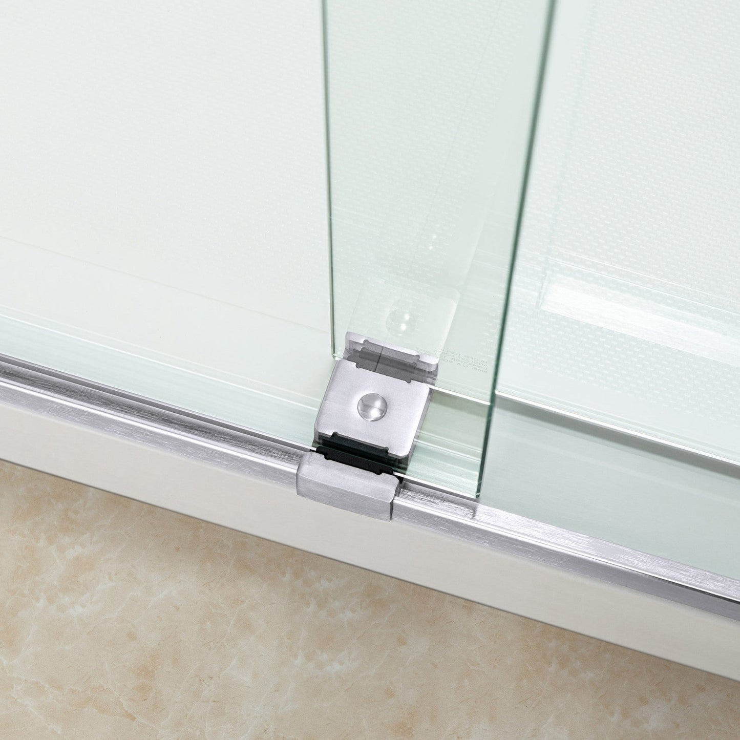 WOODBRIDGE Frameless Bathtub Shower Doors 56-60" Width x 62"Height with 5/16"(8mm) Clear Tempered Glass, 2 Ways Opening & Double Sliding